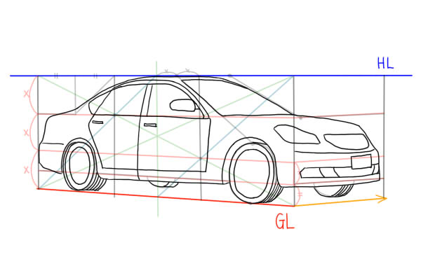 自動車 セダン ワゴン車 の描き方 絵師ノート