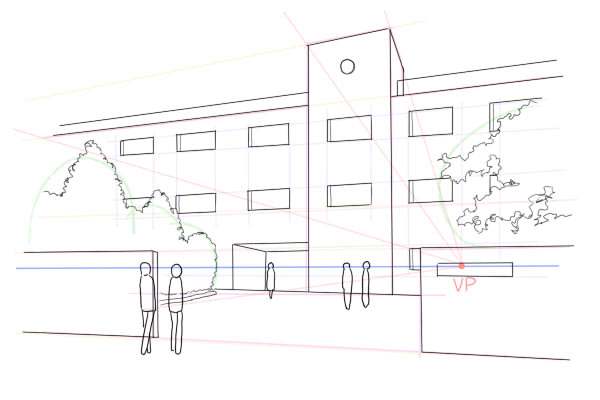 学校の校舎の描き方 絵師ノート