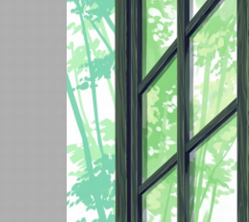木々に囲まれたガラス窓の描き方 絵師ノート