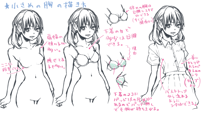 女の子の胸の上手な描き方 ヌードに服を着せるだけじゃダメな理由とは 絵師ノート